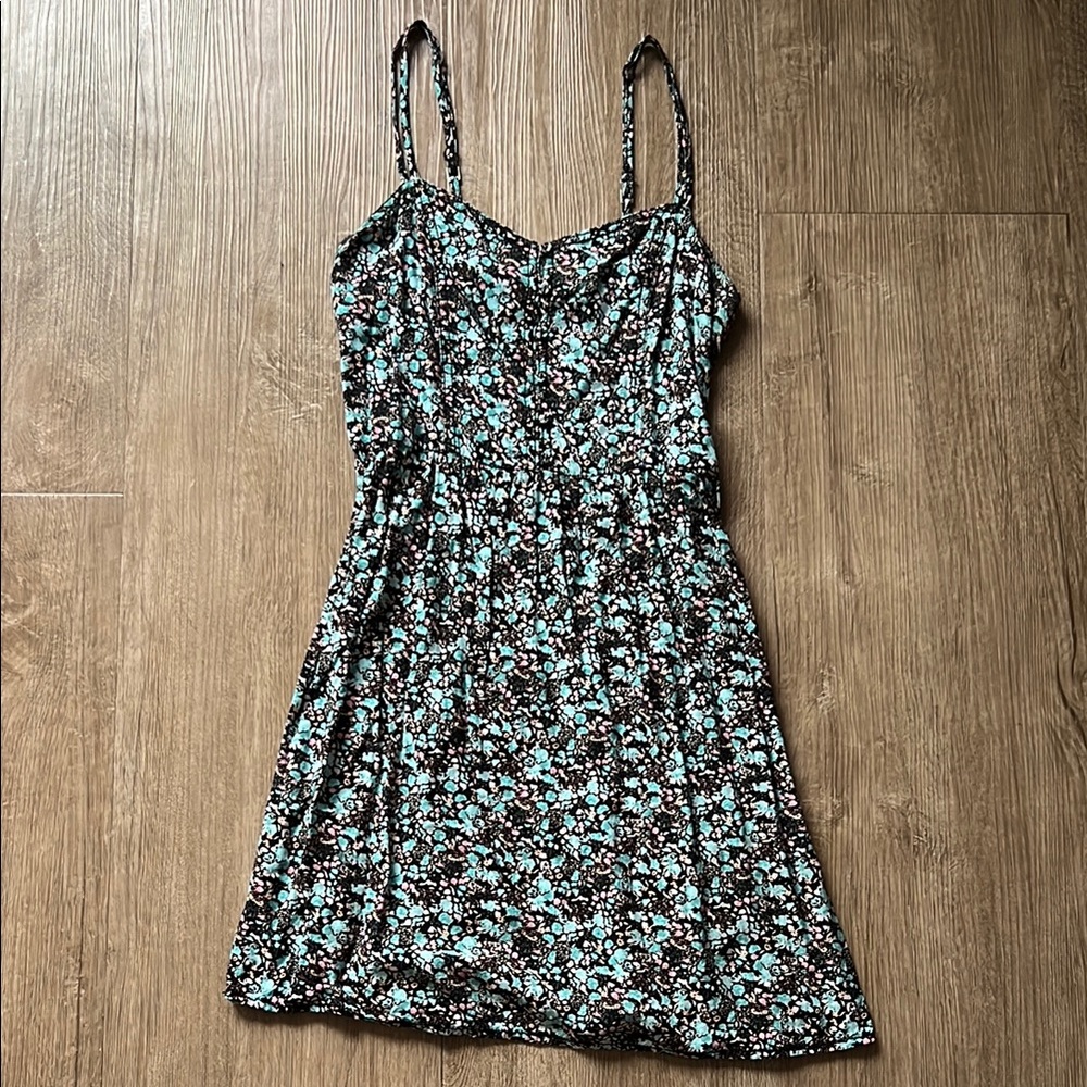 Garage Women’s Floral Spaghetti Strap Corset Style Mini Dress Size Extra Small